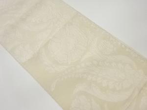 ふくれ織変わり草花模様織出し全通袋帯